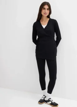 Clearance Set aus Umstands-Wickelshirt mit bequemer Leggings (2-tlg.Set) Damen Bekleidung·Blazer|Nachhaltigere Materialien