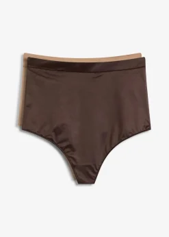 Damen bonprix Wäsche·Shapewear|Wäsche·Höschen|Shape String mit Glanzeffekt und leichter Formkraft (2er Pack)