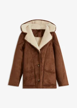 Online Shearling Jacke mit Kapuze Damen Jacken & Mäntel