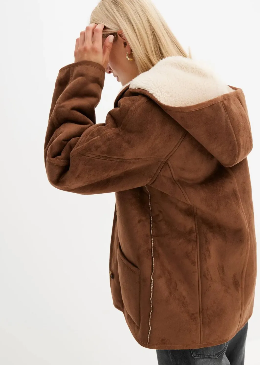 Online Shearling Jacke mit Kapuze Damen Jacken & Mäntel