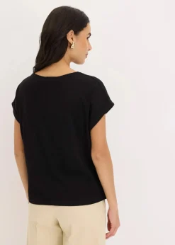 Damen bonprix Shirts & Tops|Shirt aus Baumwolle mit Nietenapplikation