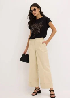 Damen bonprix Shirts & Tops|Shirt aus Baumwolle mit Nietenapplikation
