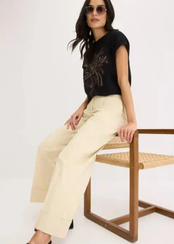 Damen bonprix Shirts & Tops|Shirt aus Baumwolle mit Nietenapplikation