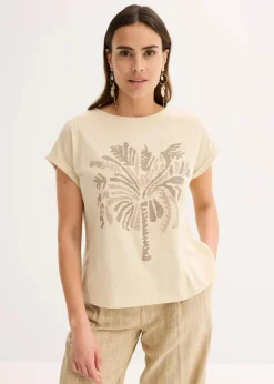 Damen bonprix Shirts & Tops|Shirt aus Baumwolle mit Nietenapplikation