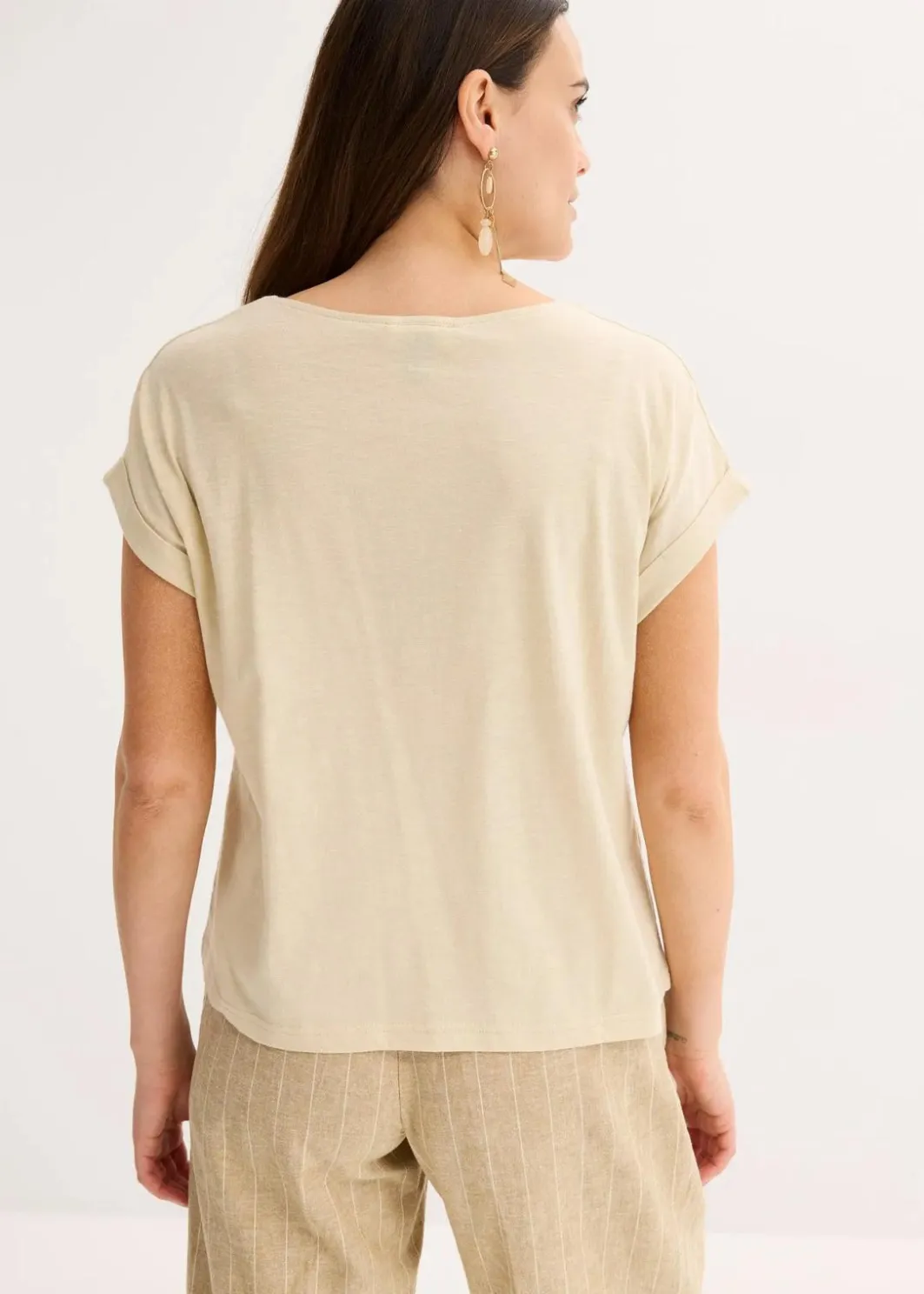 Damen bonprix Shirts & Tops|Shirt aus Baumwolle mit Nietenapplikation