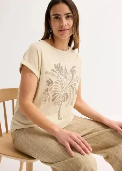 Damen bonprix Shirts & Tops|Shirt aus Baumwolle mit Nietenapplikation