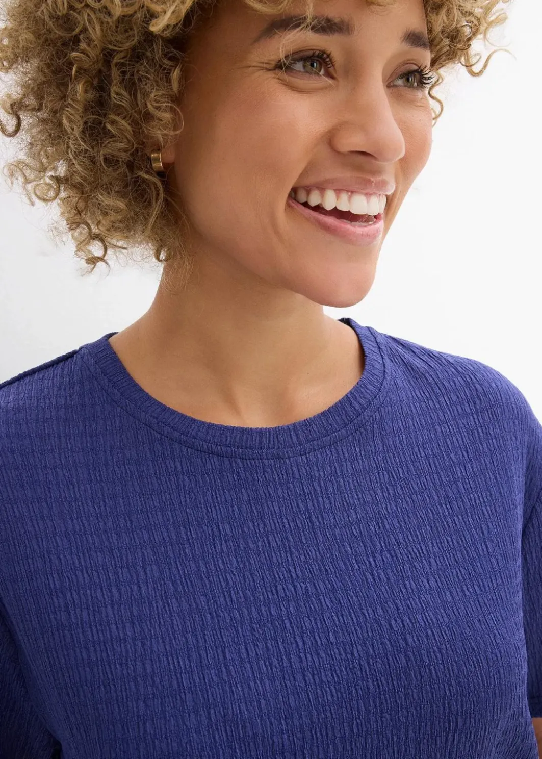 Damen bonprix Zweiteiler & Sets|Shirts & Tops|Shirt aus Borkencrepe