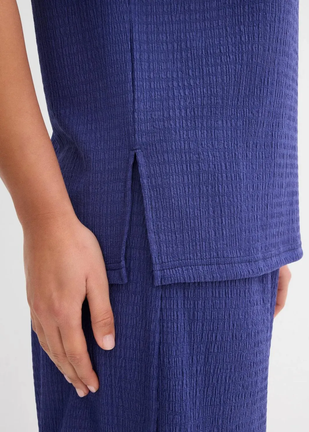 Damen bonprix Zweiteiler & Sets|Shirts & Tops|Shirt aus Borkencrepe