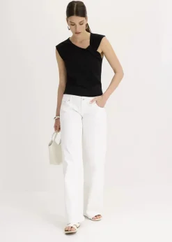 Damen bonprix Shirts & Tops|Shirt aus elastischem Baumwoll-Mix