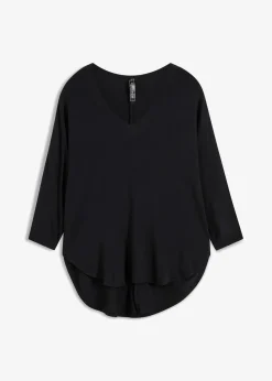 Damen bonprix Shirts & Tops|Shirt aus fließendem Viskose-Mix