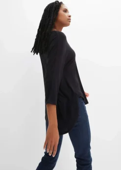 Damen bonprix Shirts & Tops|Shirt aus fließendem Viskose-Mix