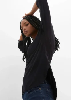 Damen bonprix Shirts & Tops|Shirt aus fließendem Viskose-Mix