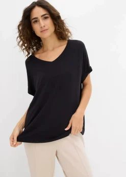 Damen bonprix Nachhaltigere Materialien|Shirts & Tops|Shirt aus fließendem Viskose-Mix