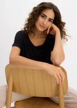 Damen bonprix Nachhaltigere Materialien|Shirts & Tops|Shirt aus fließendem Viskose-Mix