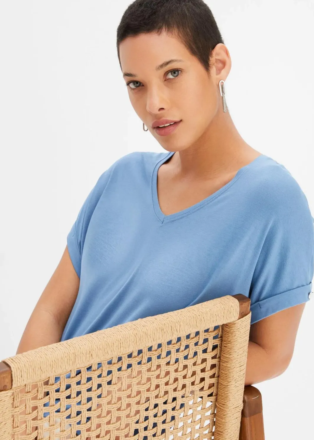 Damen bonprix Shirts & Tops|Nachhaltigere Materialien|Shirt aus fließendem Viskose-Mix