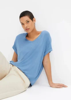 Damen bonprix Shirts & Tops|Nachhaltigere Materialien|Shirt aus fließendem Viskose-Mix