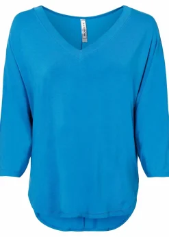 Damen bonprix Shirts & Tops|Shirt aus fließendem Viskose-Mix