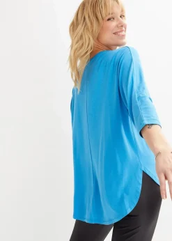 Damen bonprix Shirts & Tops|Shirt aus fließendem Viskose-Mix