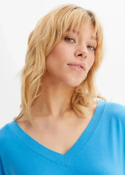 Damen bonprix Shirts & Tops|Shirt aus fließendem Viskose-Mix