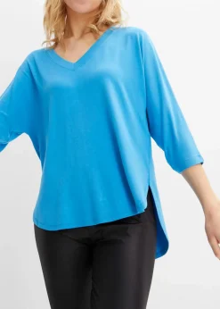 Damen bonprix Shirts & Tops|Shirt aus fließendem Viskose-Mix