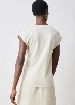 New Shirt aus reinem Leinen mit Webbesatz Damen Premium|Shirts & Tops