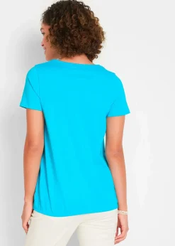 Discount Shirt aus reiner Baumwolle, Kurzarm Damen Shirts & Tops