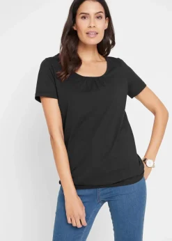 Discount Shirt aus reiner Baumwolle, Kurzarm Damen Shirts & Tops