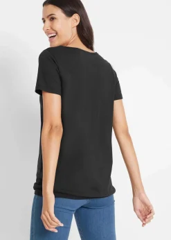 Discount Shirt aus reiner Baumwolle, Kurzarm Damen Shirts & Tops