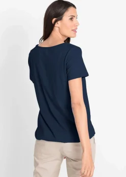 Clearance Shirt aus reiner Baumwolle, Kurzarm Damen Shirts & Tops