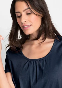 Clearance Shirt aus reiner Baumwolle, Kurzarm Damen Shirts & Tops