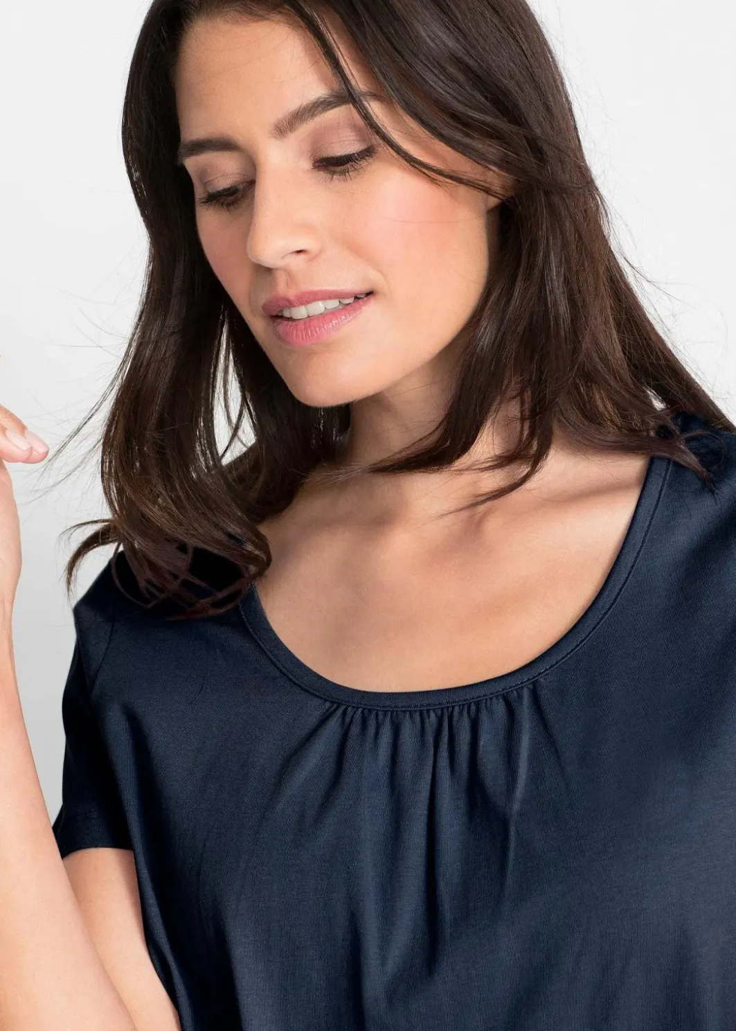 Clearance Shirt aus reiner Baumwolle, Kurzarm Damen Shirts & Tops