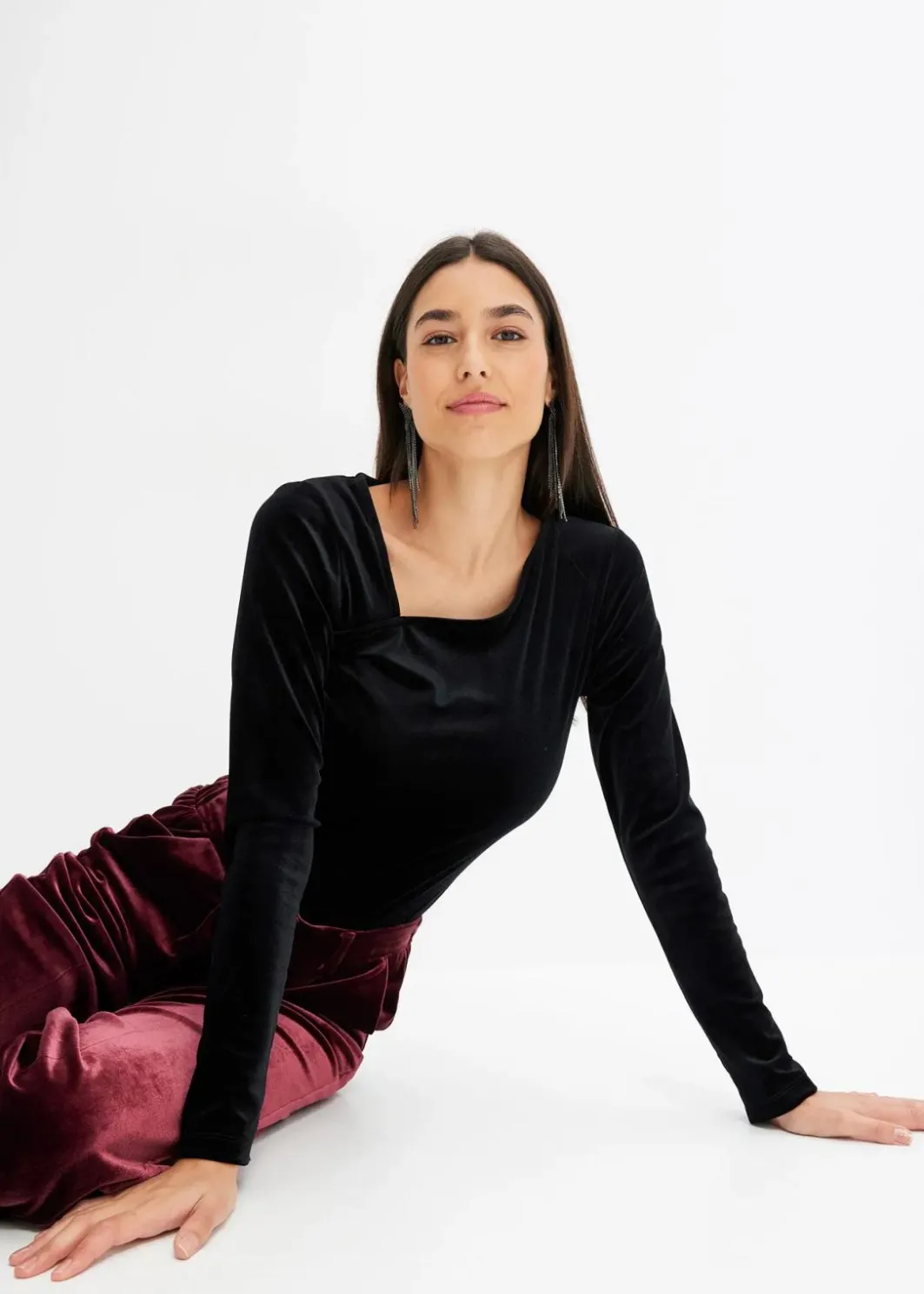 Damen bonprix Shirts & Tops|Shirt aus softem Samt