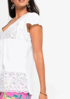 Damen bonprix Nachhaltigere Materialien|Shirts & Tops|Shirt in Viskose-Baumwoll-Mix