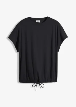Hot Shirt mit Bindedetail am Saum aus Baumwolle-Viskose-Mix Damen Shirts & Tops