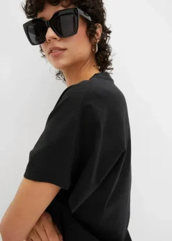 Hot Shirt mit Bindedetail am Saum aus Baumwolle-Viskose-Mix Damen Shirts & Tops