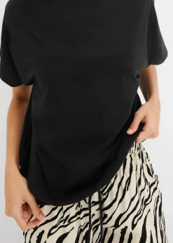 Hot Shirt mit Bindedetail am Saum aus Baumwolle-Viskose-Mix Damen Shirts & Tops