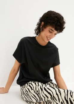 Hot Shirt mit Bindedetail am Saum aus Baumwolle-Viskose-Mix Damen Shirts & Tops