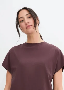 Damen bonprix Shirts & Tops|Shirt mit Bindedetail am Saum aus Baumwolle-Viskose-Mix