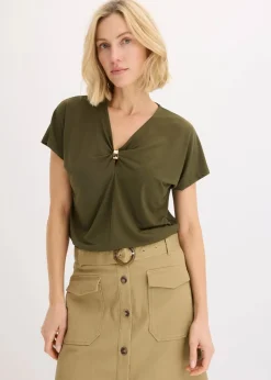 Damen bonprix Shirts & Tops|Shirt mit dekorativem Ring