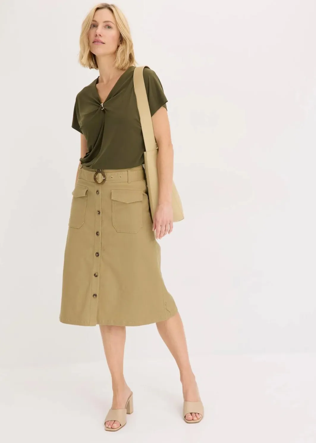 Damen bonprix Shirts & Tops|Shirt mit dekorativem Ring
