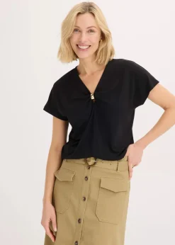 Damen bonprix Shirts & Tops|Shirt mit dekorativem Ring