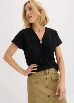Damen bonprix Shirts & Tops|Shirt mit dekorativem Ring