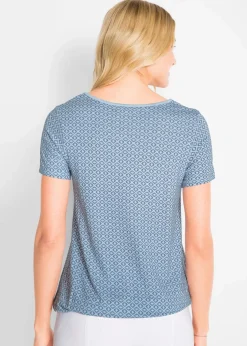 Damen bonprix Shirts & Tops|Shirt mit Gummizug, Kurzarm