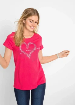 Discount Shirt mit Herzdruck aus Bio-Baumwolle Damen Nachhaltigere Materialien|Shirts & Tops
