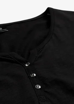 Damen bonprix Nachhaltigere Materialien|Shirts & Tops|Shirt mit Knopfleiste aus reiner Bio-Baumwolle