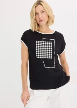 Damen bonprix Shirts & Tops|Shirt mit Kontrast Piping