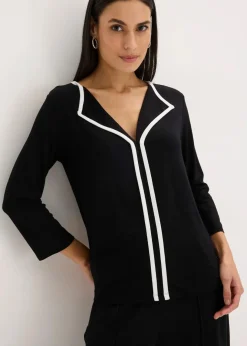 New Shirt mit Kontrastblende Damen Shirts & Tops
