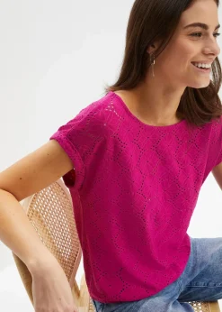 Shirt mit Lochstickerei Damen Shirts & Tops