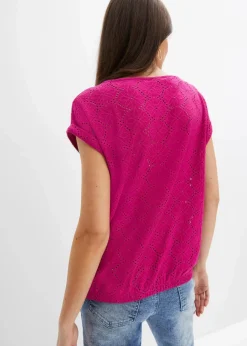 Shirt mit Lochstickerei Damen Shirts & Tops