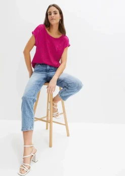 Shirt mit Lochstickerei Damen Shirts & Tops